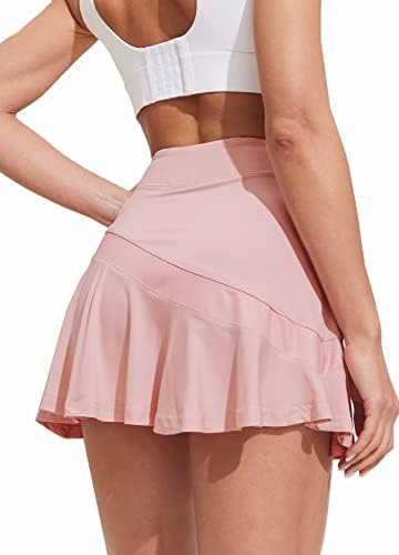 Ekouaer Women’s Tennis Skirts - Lightweight Pleated Athletic Golf Skorts with Shorts & Pockets for Running & Workouts