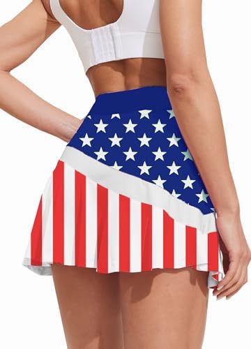 Ekouaer Women’s Tennis Skirts - Lightweight Pleated Athletic Golf Skorts with Shorts & Pockets for Running & Workouts