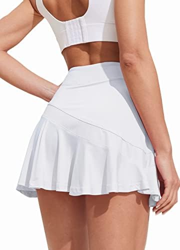 Ekouaer Women’s Tennis Skirts - Lightweight Pleated Athletic Golf Skorts with Shorts & Pockets for Running & Workouts