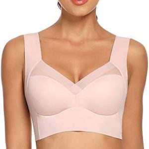 WOWENY Women's Wirefree Seamless Bra for Everyday Comfort - Full Coverage Pullover Lounge & Sleeping Bra