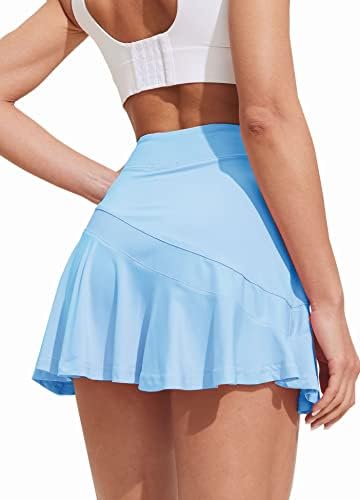 Ekouaer Women’s Tennis Skirts - Lightweight Pleated Athletic Golf Skorts with Shorts & Pockets for Running & Workouts