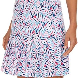 M MOTEEPI 19" Ruffle Hem Golf Skirts for Women - Knee Length Tennis Skort for Athletic Workouts & Running - Stylish & Co